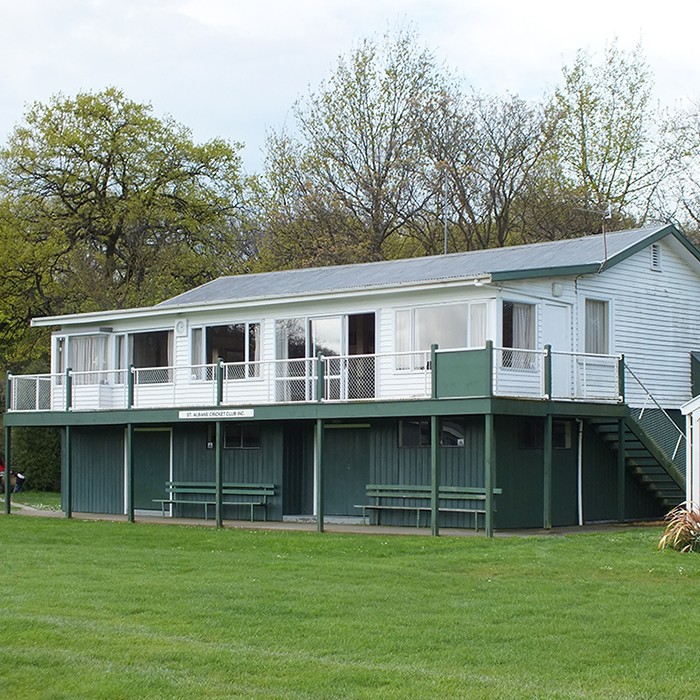 The St Albans Cricket Club pavilion at Hagley Oval